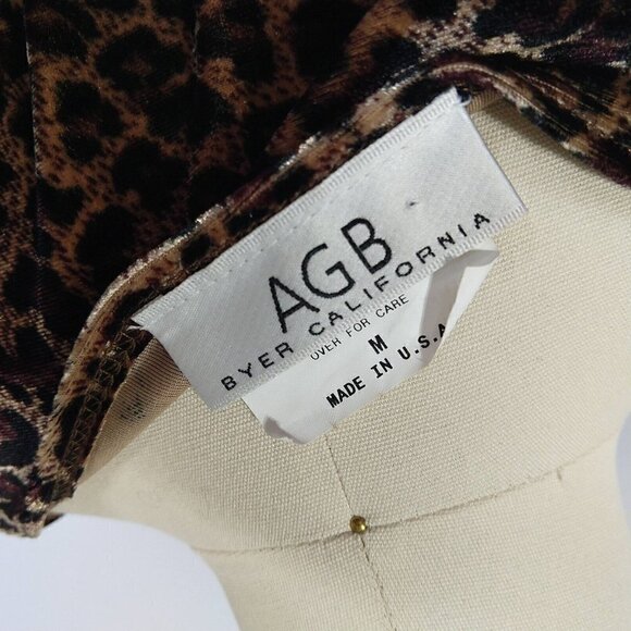 Vintage 90s Y2K Byer California Velvet Square Neck Leopard Print Top Size M VTG - Picture 9 of 10